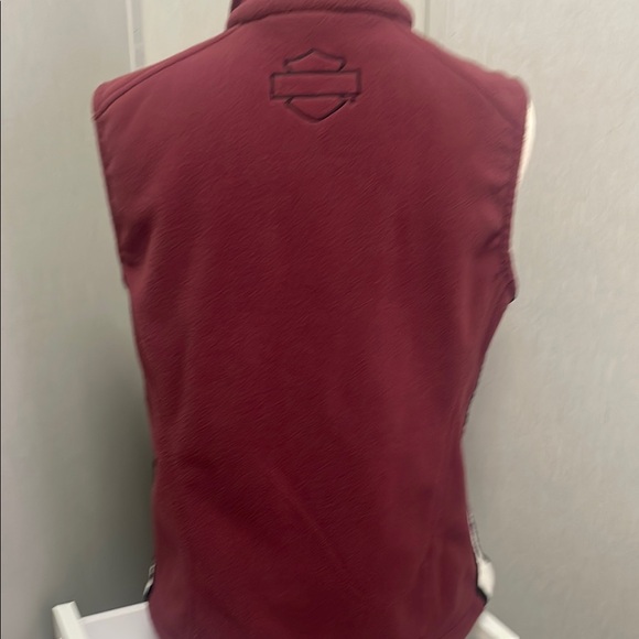 Harley Davidson Women's Burgundy Vest - Picture 4 of 6